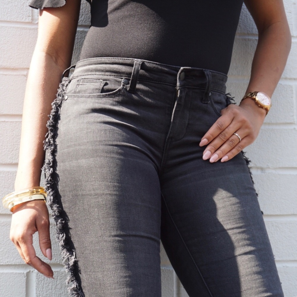 Washed black denim